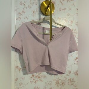 Aritzia Pink Cropped Top